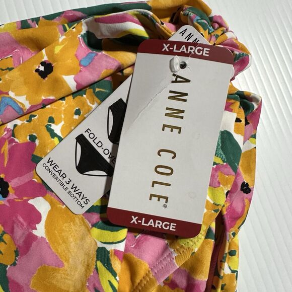 Anne Cole 3 Way Convertible High Waist Swim Bottom Sunshine Floral Size XL - Picture 2 of 6